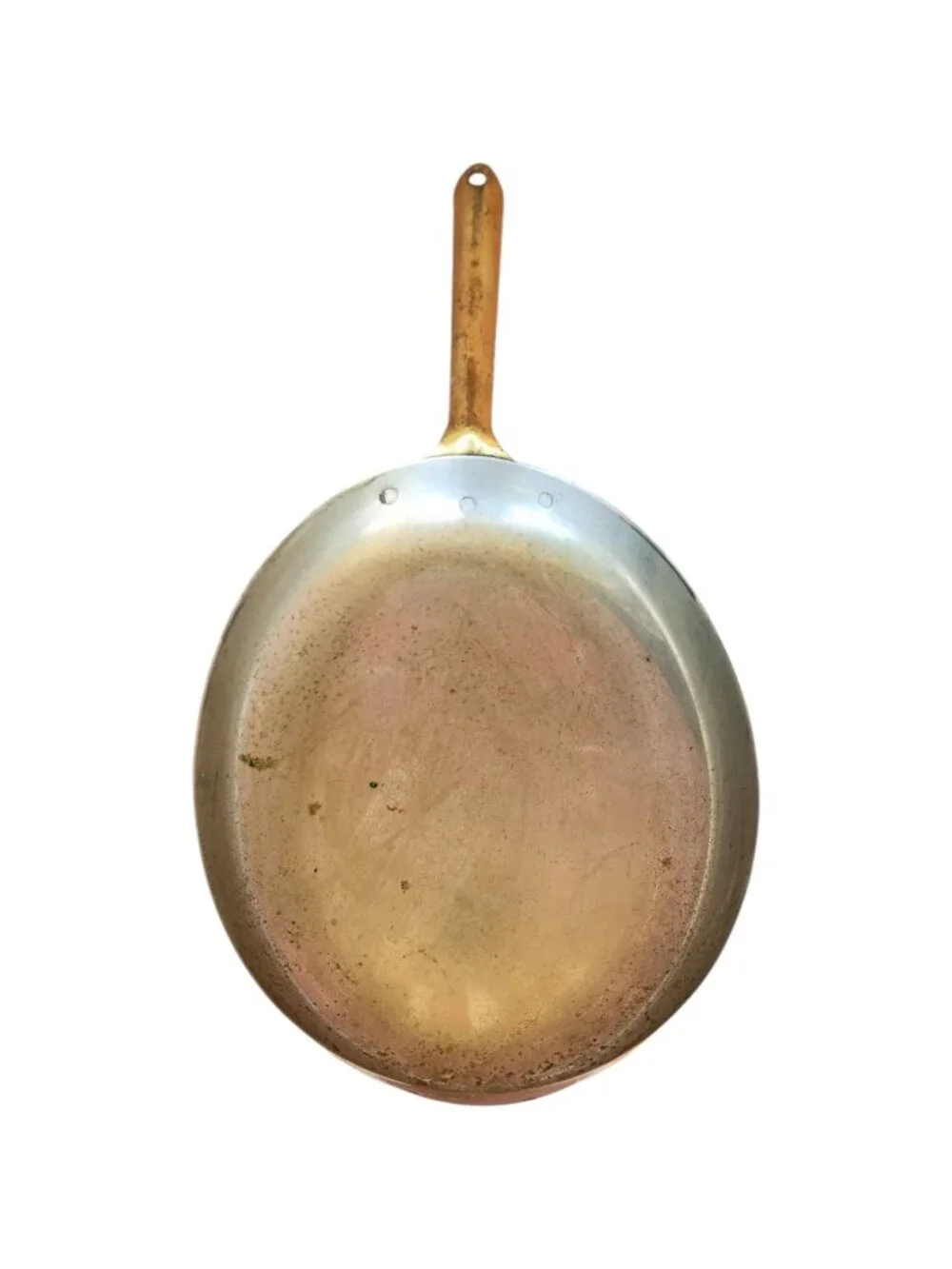Vintage Oval Copper FISH Saute Pan 3 Rivet Brass Handle Made in Portugal